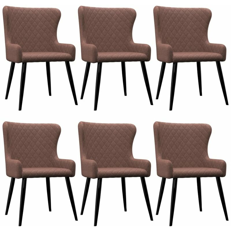 

Sillas de comedor 6 unidades tela marron