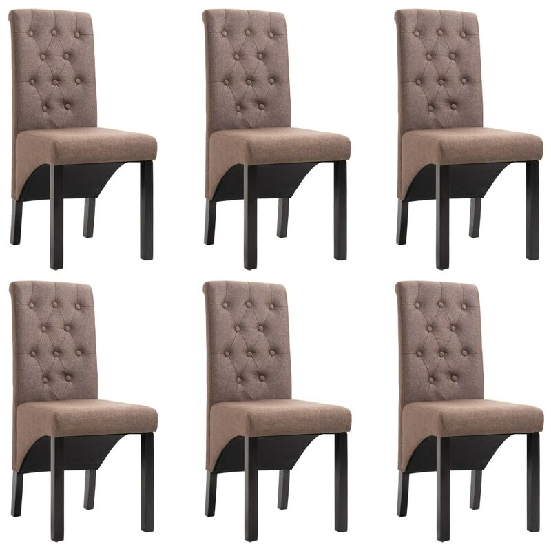

Sillas de comedor 6 unidades tela marrón