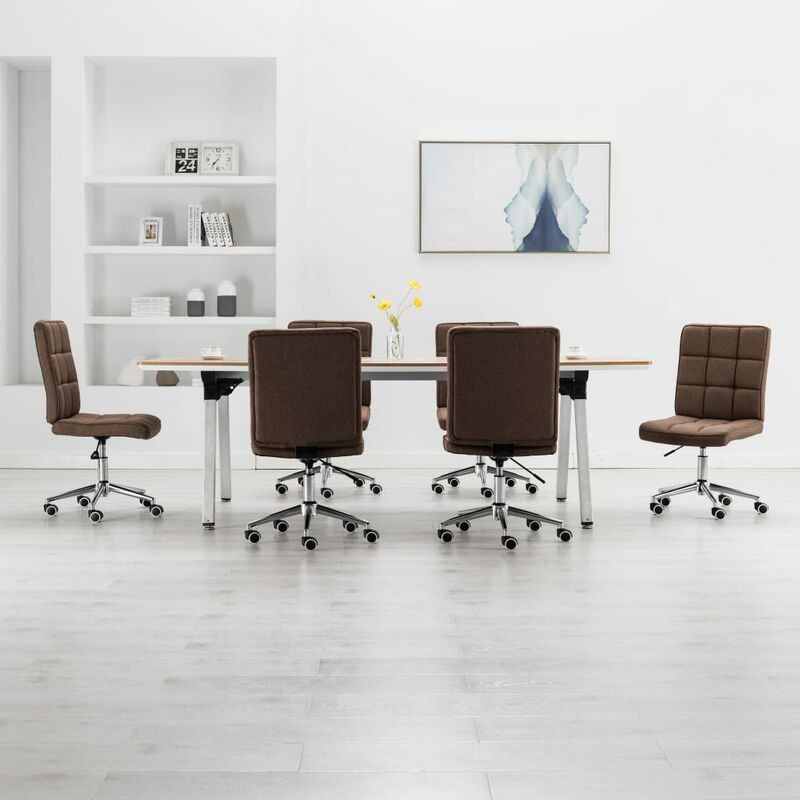 

Sillas de comedor 6 unidades tela marrón