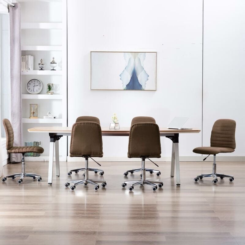 

Sillas de comedor 6 unidades tela marrón