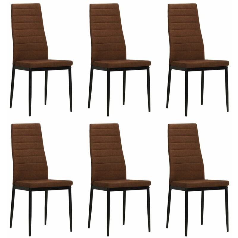 

Sillas de comedor 6 unidades tela marrón