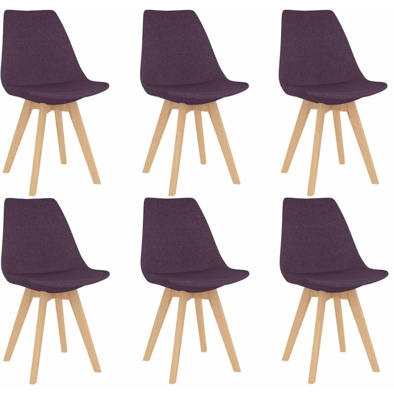 

Sillas de comedor 6 unidades tela moradas