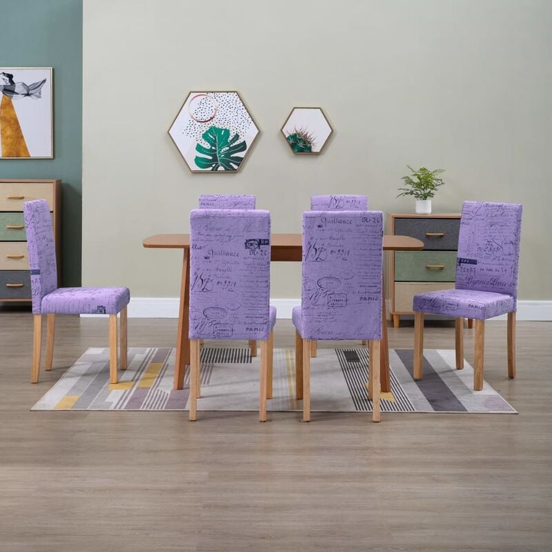 

Sillas de comedor 6 unidades tela moradas