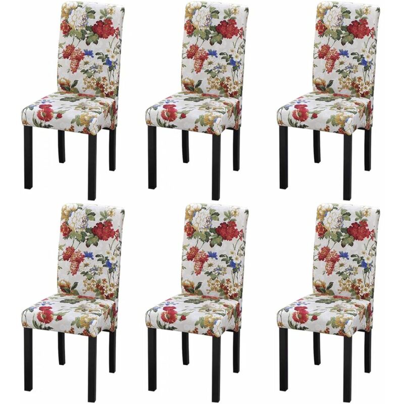 

Sillas de comedor 6 unidades tela multicolor