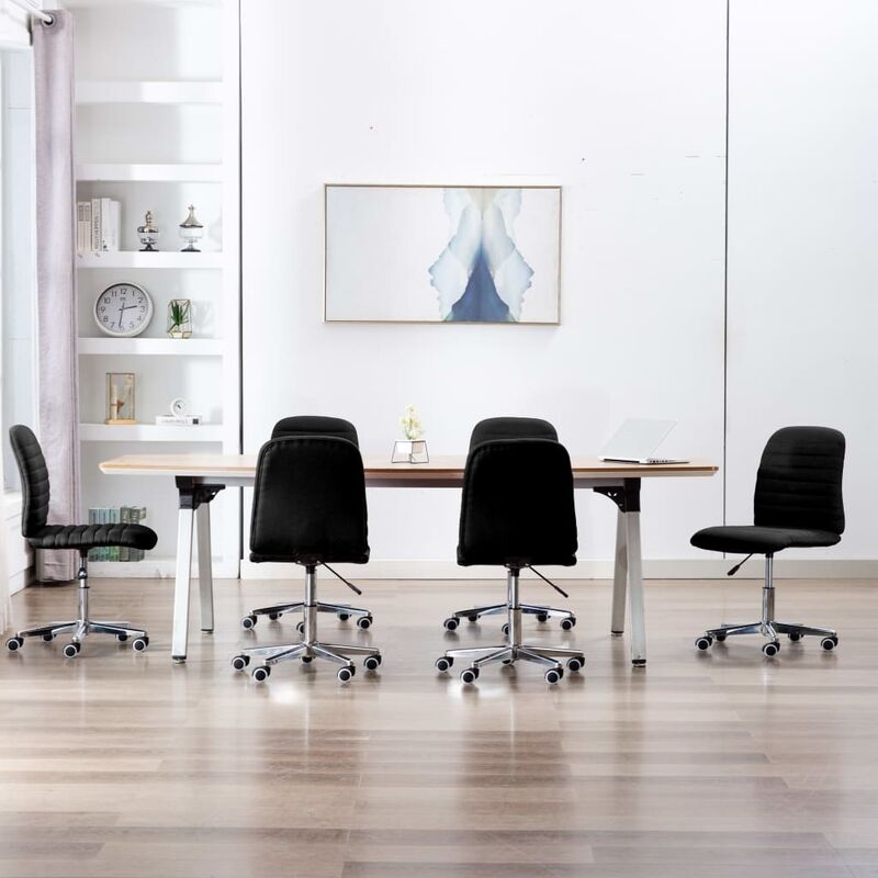 

Sillas de comedor 6 unidades tela negro