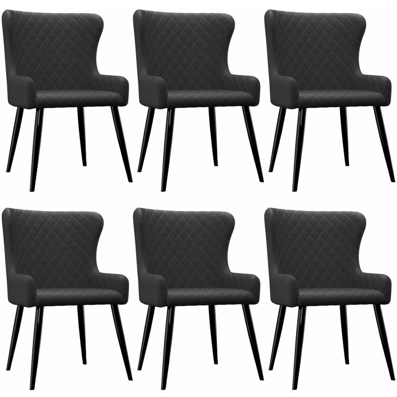 

Sillas de comedor 6 unidades tela negro