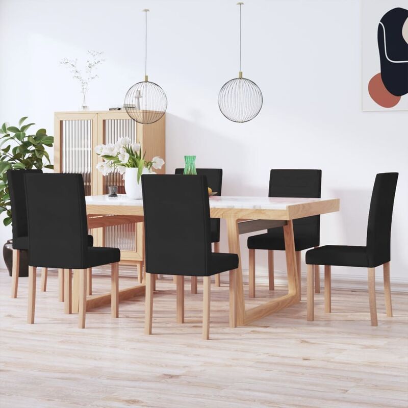

Sillas de comedor 6 unidades tela negro