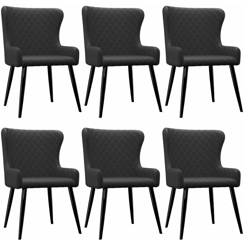 

Sillas de comedor 6 unidades tela negro - Negro