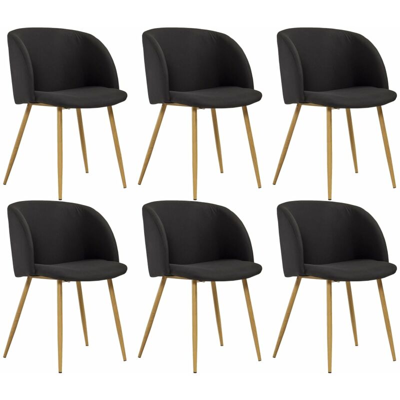 

Sillas de comedor 6 unidades tela negro - Negro - Vidaxl