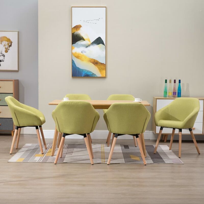 

Sillas de comedor 6 unidades tela verde