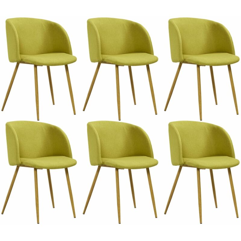 

Sillas de comedor 6 unidades tela verde