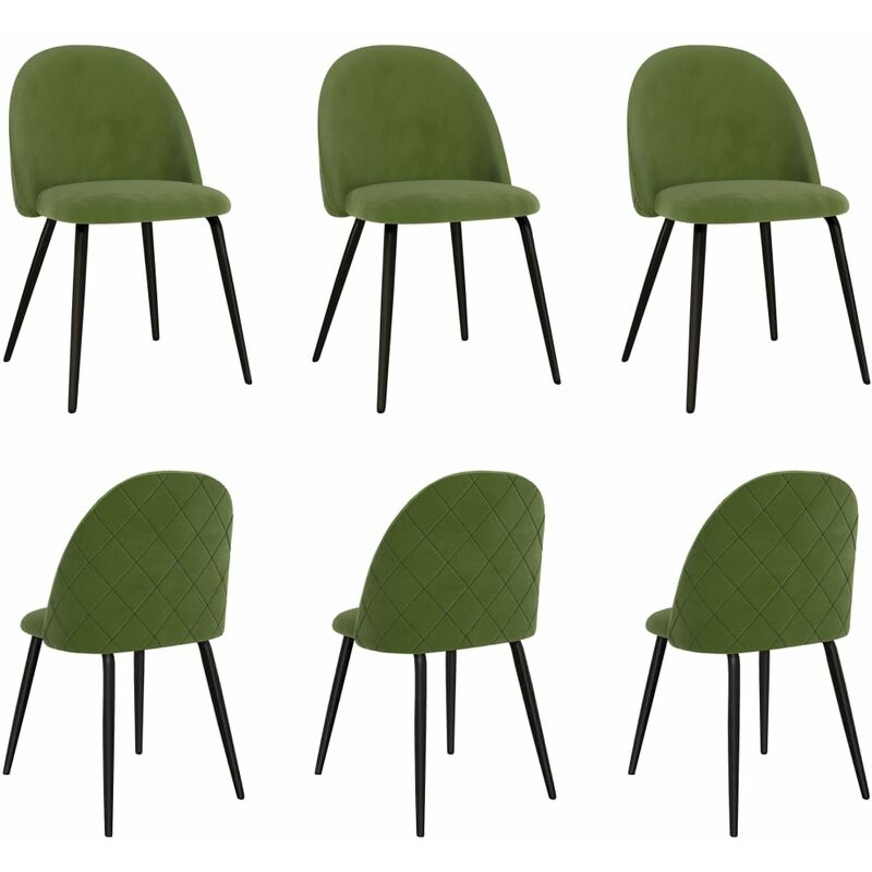 

BHD - Sillas de comedor 6 unidades tela verde