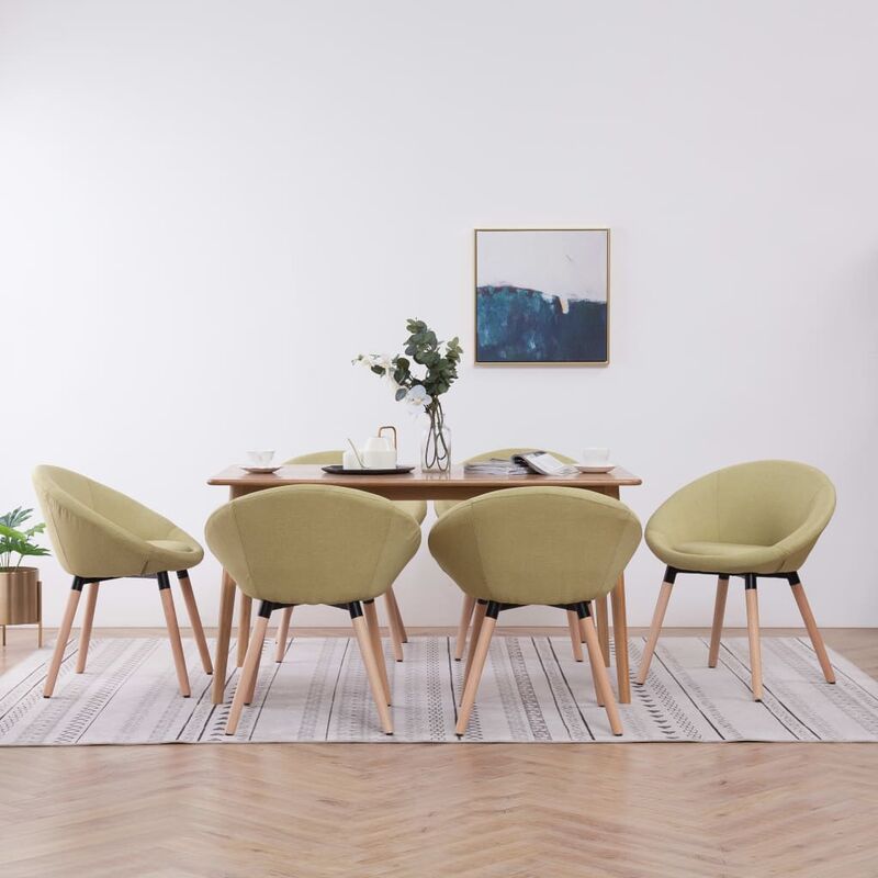 

Sillas de comedor 6 unidades tela verde
