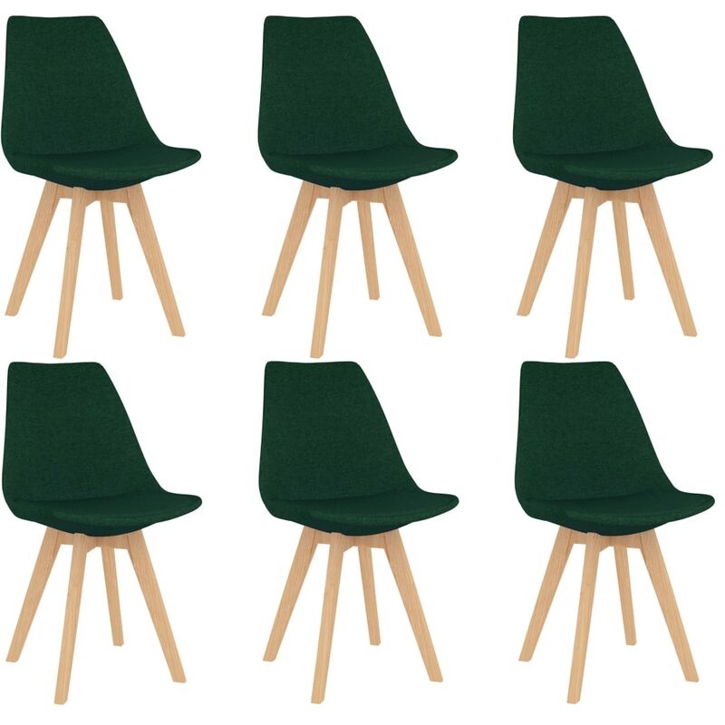 

Sillas de comedor 6 unidades tela verde oscuro