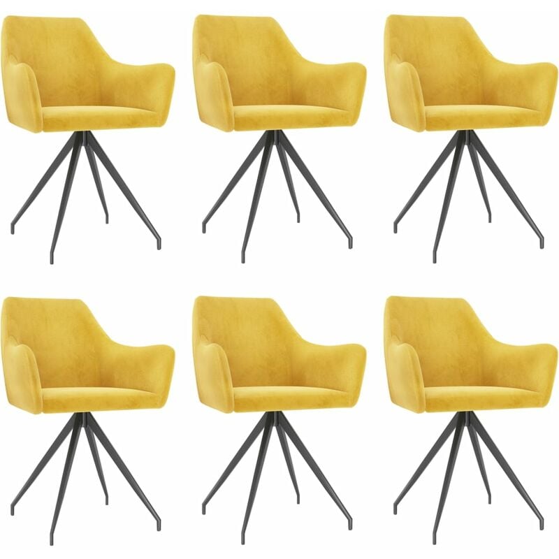 

BHD - Sillas de comedor 6 unidades terciopelo amarillo
