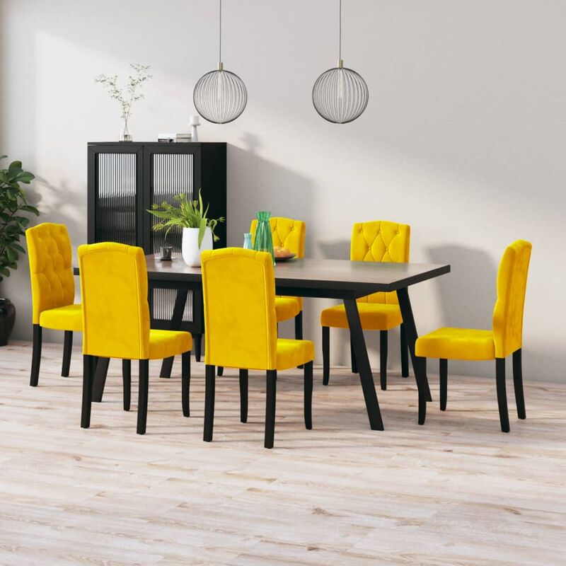 

Sillas de comedor 6 unidades terciopelo amarillo