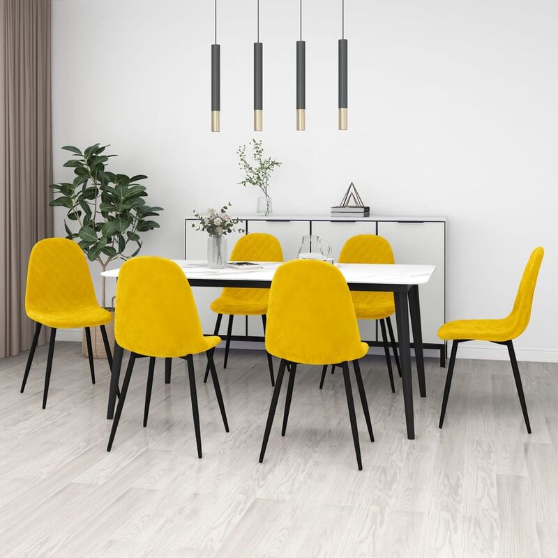 

Sillas de comedor 6 unidades terciopelo amarillo mostaza