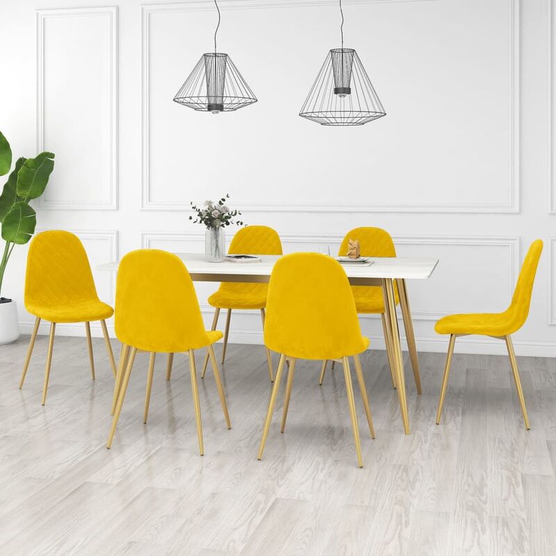 

Sillas de comedor 6 unidades terciopelo amarillo mostaza