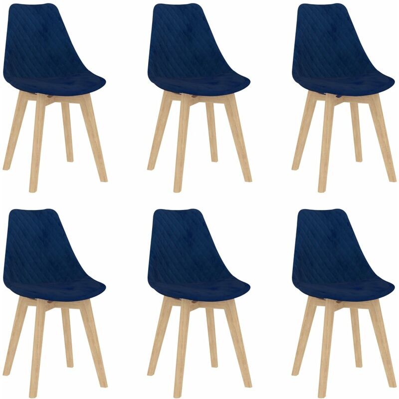 

Sillas de comedor 6 unidades terciopelo azul