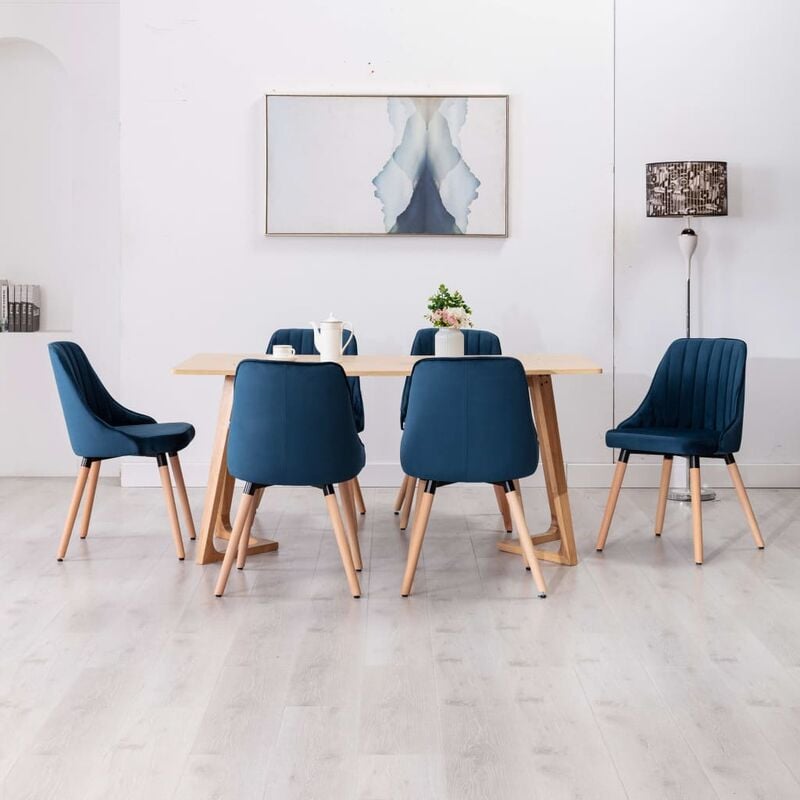 

Sillas de comedor 6 unidades terciopelo azul