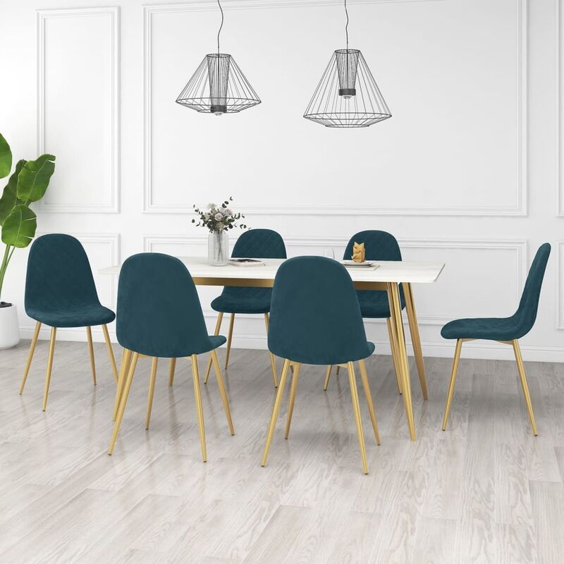 

Sillas de comedor 6 unidades terciopelo azul