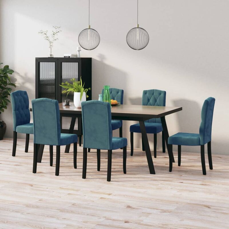 

Sillas de comedor 6 unidades terciopelo azul