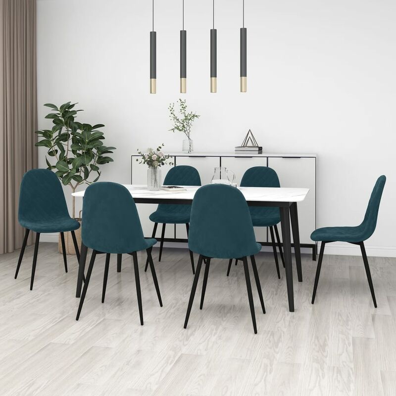 

Sillas de comedor 6 unidades terciopelo azul