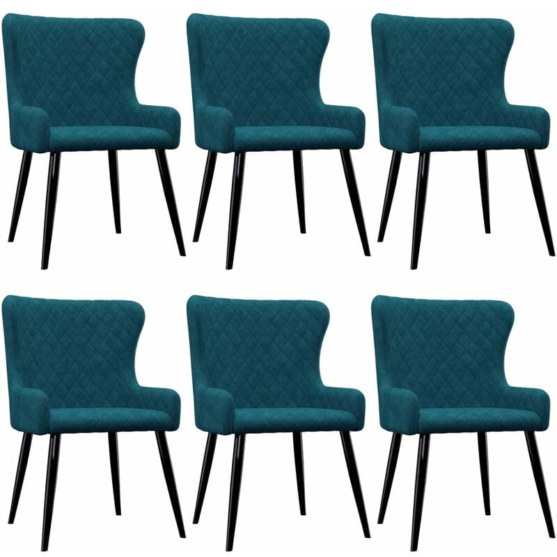 

Sillas de comedor 6 unidades terciopelo azul - Azul
