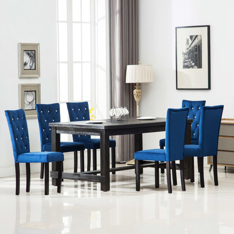 

Sillas de comedor 6 unidades terciopelo azul oscuro