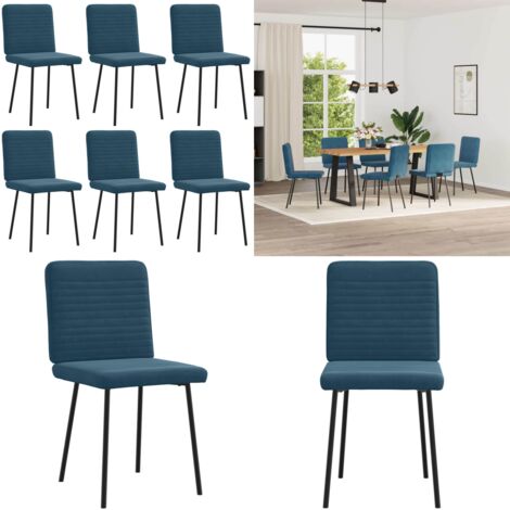 Sillas de comedor 6 unidades terciopelo azul - Sillas de comedor azul - Sillas de comedor terciopelo