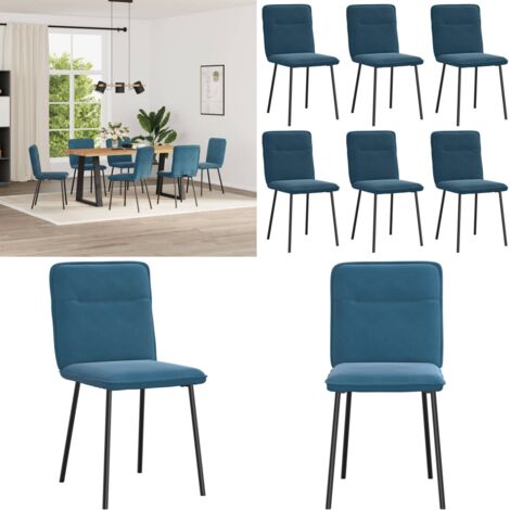 Sillas de comedor 6 unidades terciopelo azul - Sillas de comedor azul - Sillas de comedor terciopelo