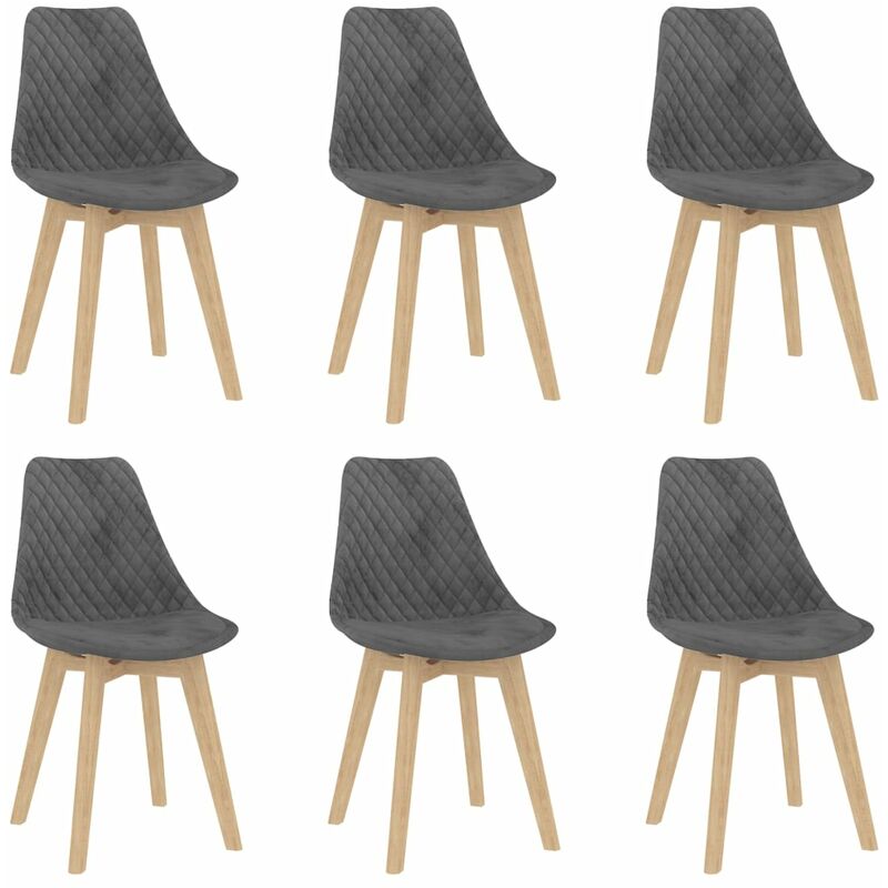 

Sillas de comedor 6 unidades terciopelo gris