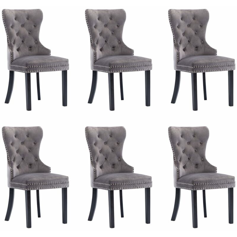 

Sillas de comedor 6 unidades terciopelo gris