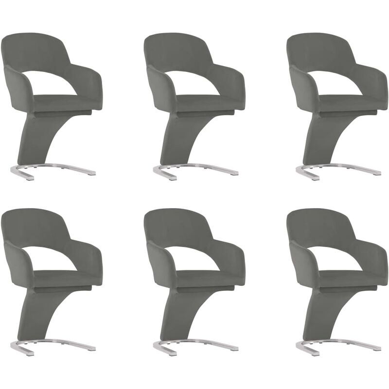 

BHD - Sillas de comedor 6 unidades terciopelo gris