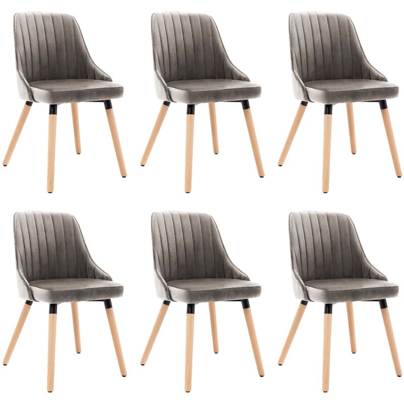 

Sillas de comedor 6 unidades terciopelo gris claro