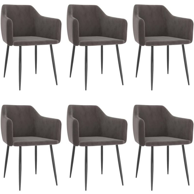 

Sillas de comedor 6 unidades terciopelo gris claro