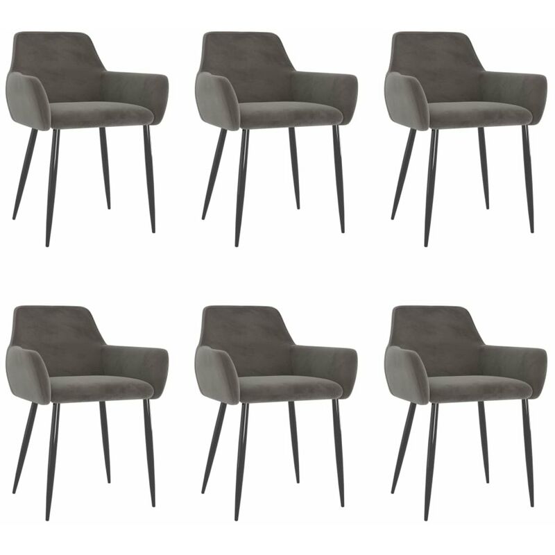 

Sillas de comedor 6 unidades terciopelo gris oscuro