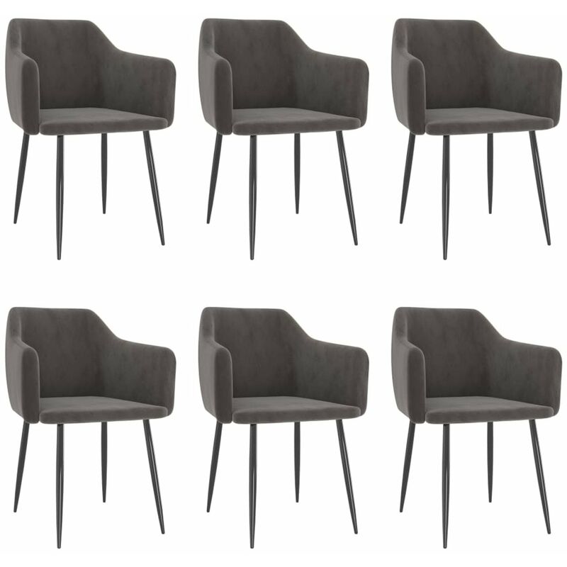 

Sillas de comedor 6 unidades terciopelo gris oscuro