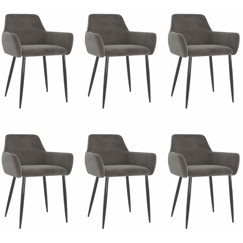 

Sillas de comedor 6 unidades terciopelo gris oscuro