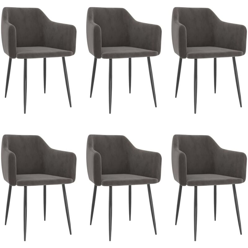 

Sillas de comedor 6 unidades terciopelo gris oscuro