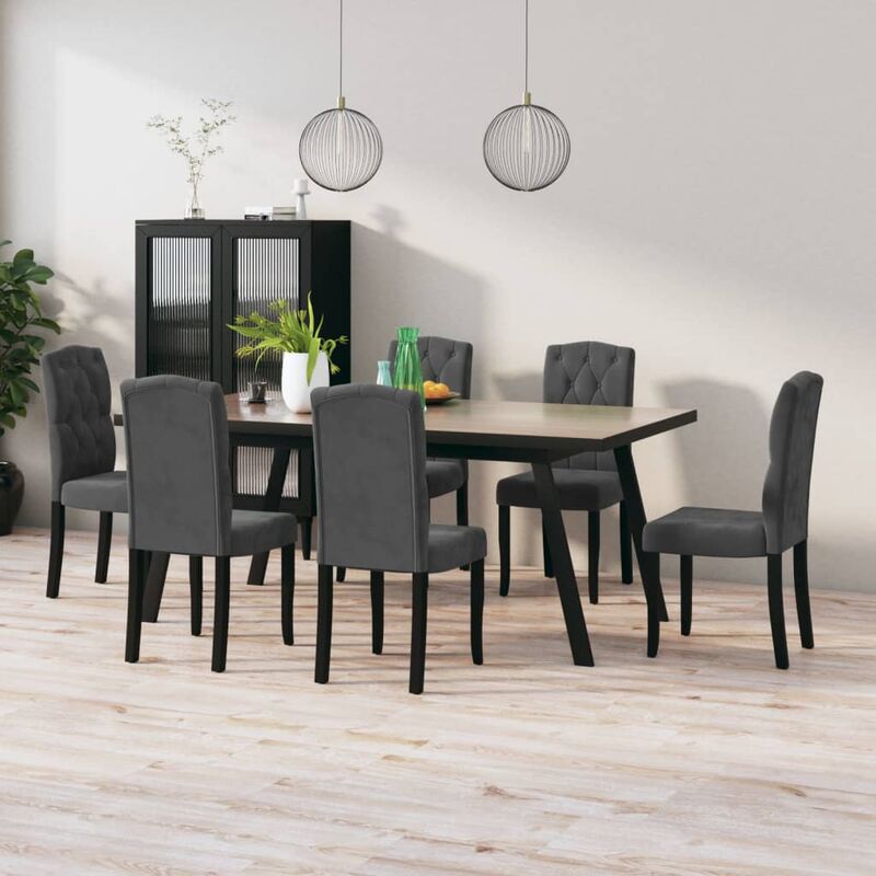 

Sillas de comedor 6 unidades terciopelo gris oscuro