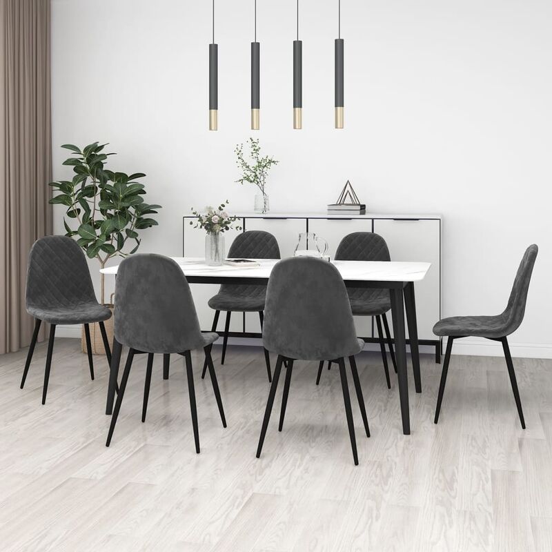 

Sillas de comedor 6 unidades terciopelo gris oscuro