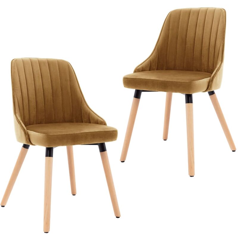 

vidaXL Sillas de Comedor de Terciopelo 2 Unidades Marrón - Marrón
