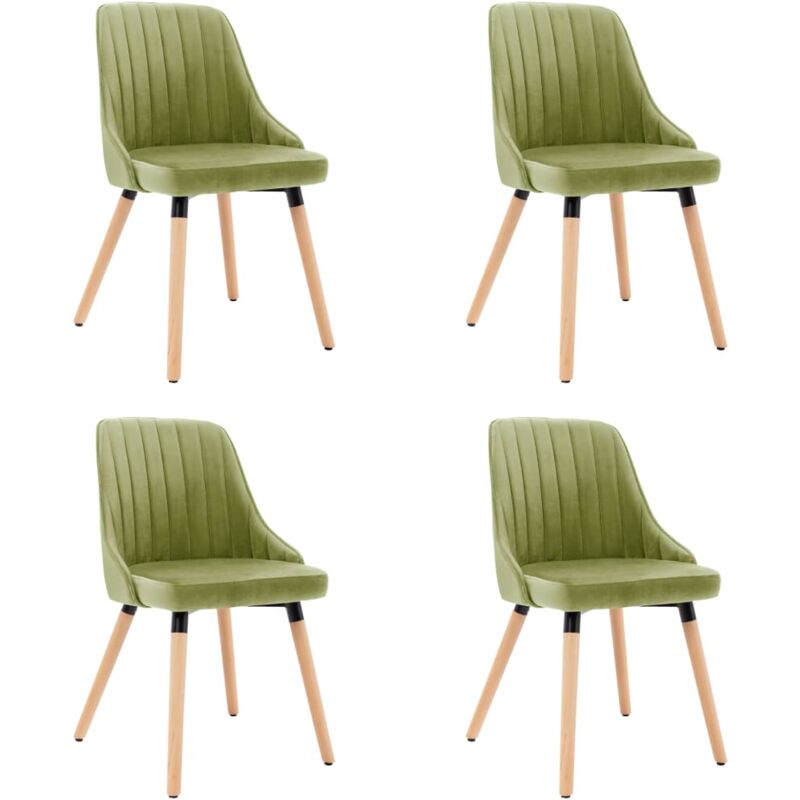 

Sillas de Comedor de Terciopelo 4 Unidades Verde Claro - Verde - Vidaxl
