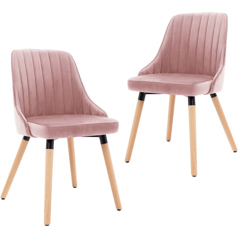 

vidaXL Sillas de Comedor de Terciopelo 2 Unidades Rosa - Rosa