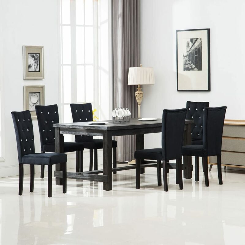

Sillas de comedor 6 unidades terciopelo negro