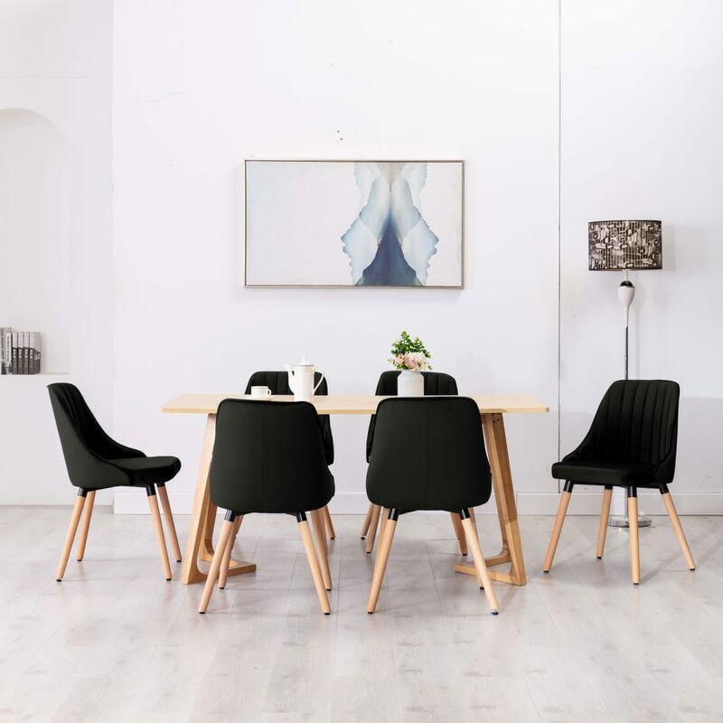 

Sillas de comedor 6 unidades terciopelo negro
