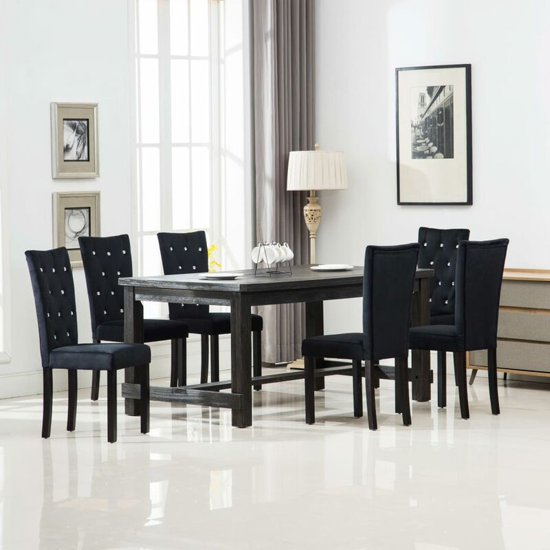 

Sillas de comedor 6 unidades terciopelo negro - Negro