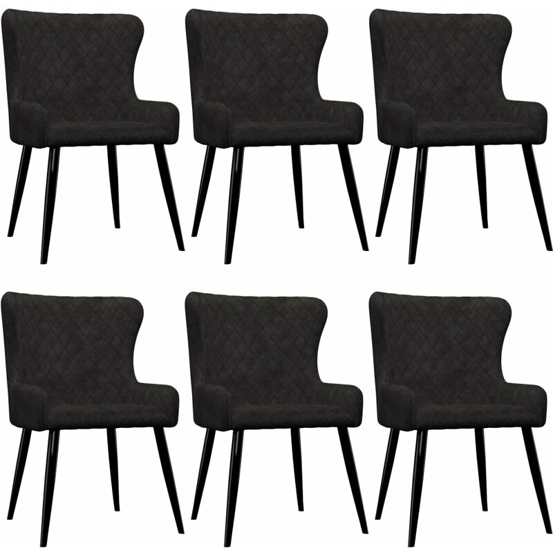 

Sillas de comedor 6 unidades terciopelo negro - Negro