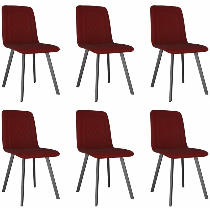 

Sillas de comedor 6 unidades terciopelo rojo
